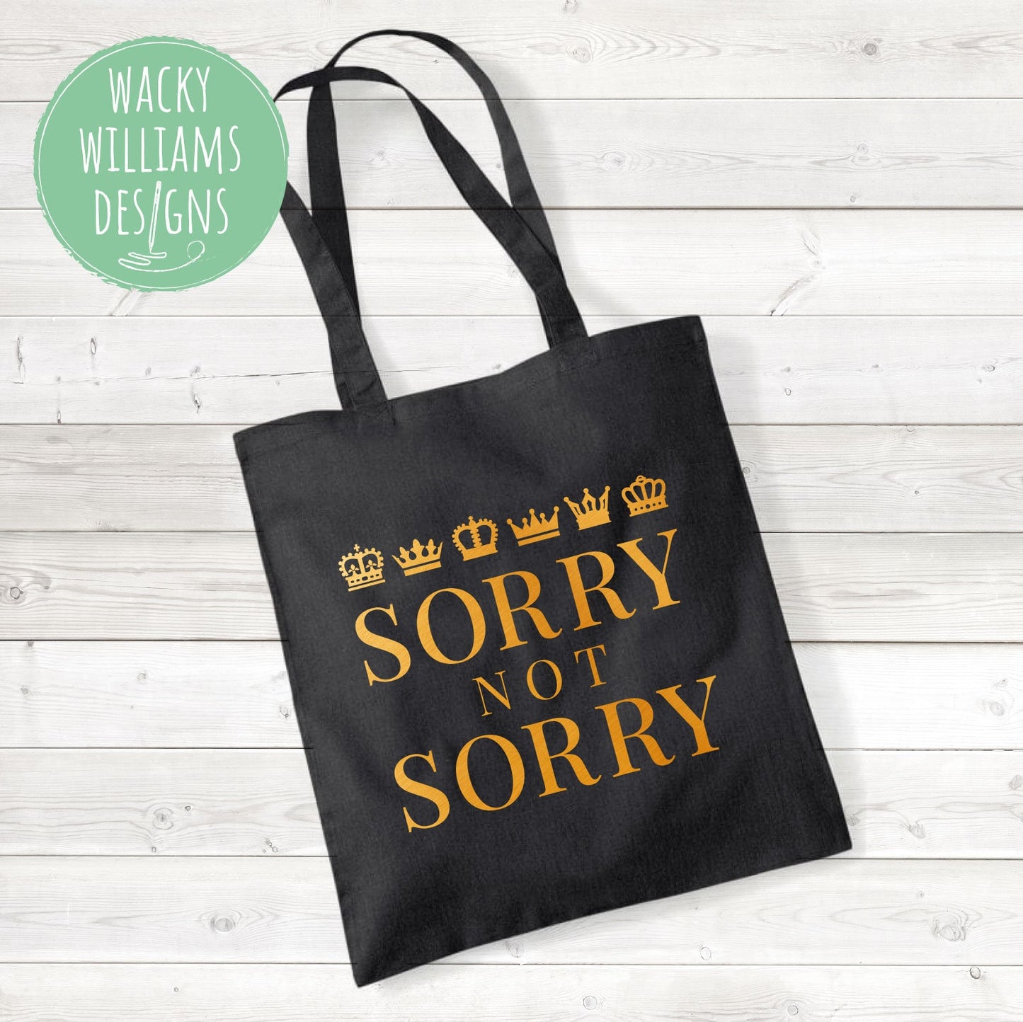 SIX Musical TOTE BAG, Sorry Not Sorry, Gold, Musical Theatre Tote Bag