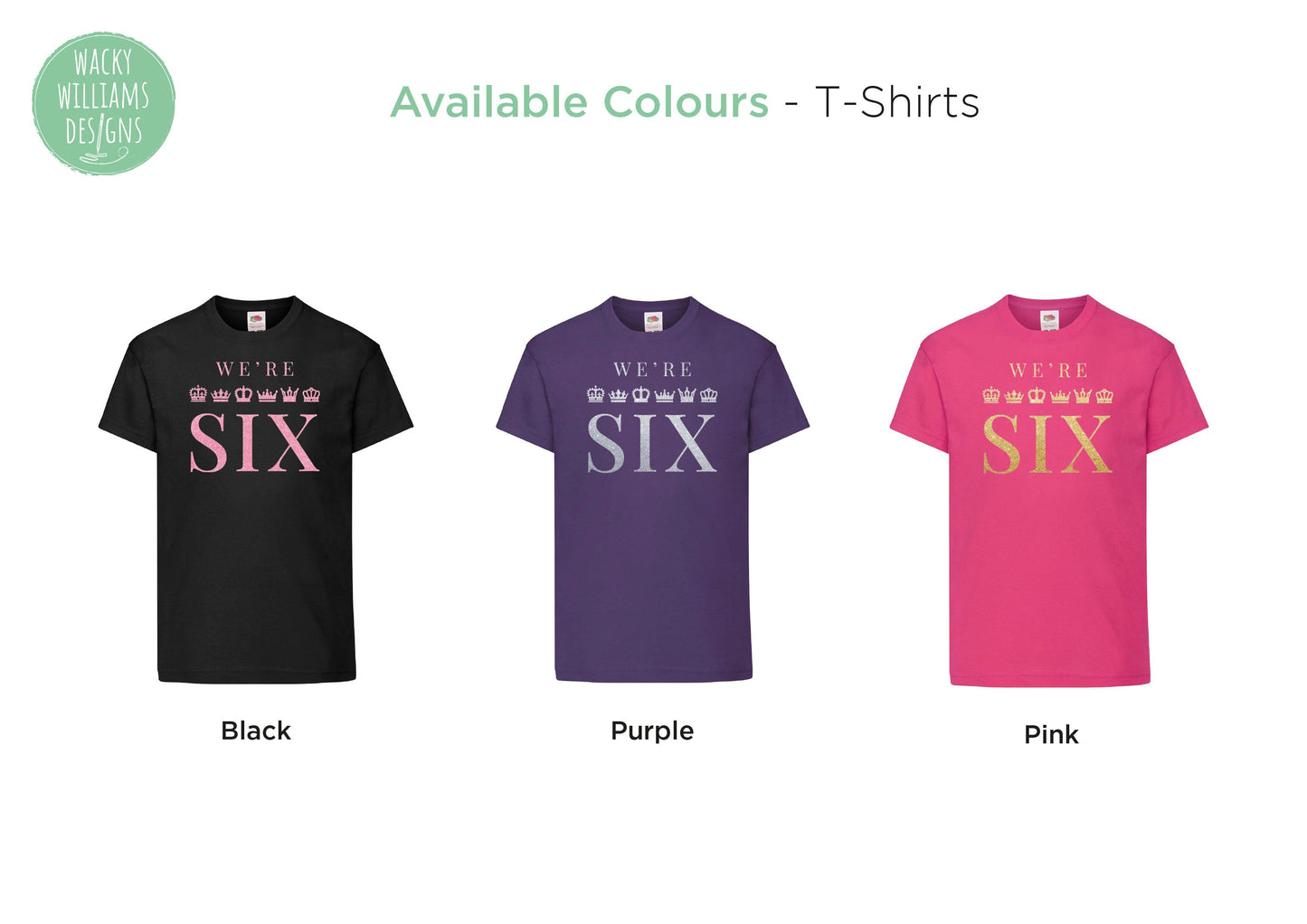 SIX Musical - Glitter T-Shirt - We're SIX