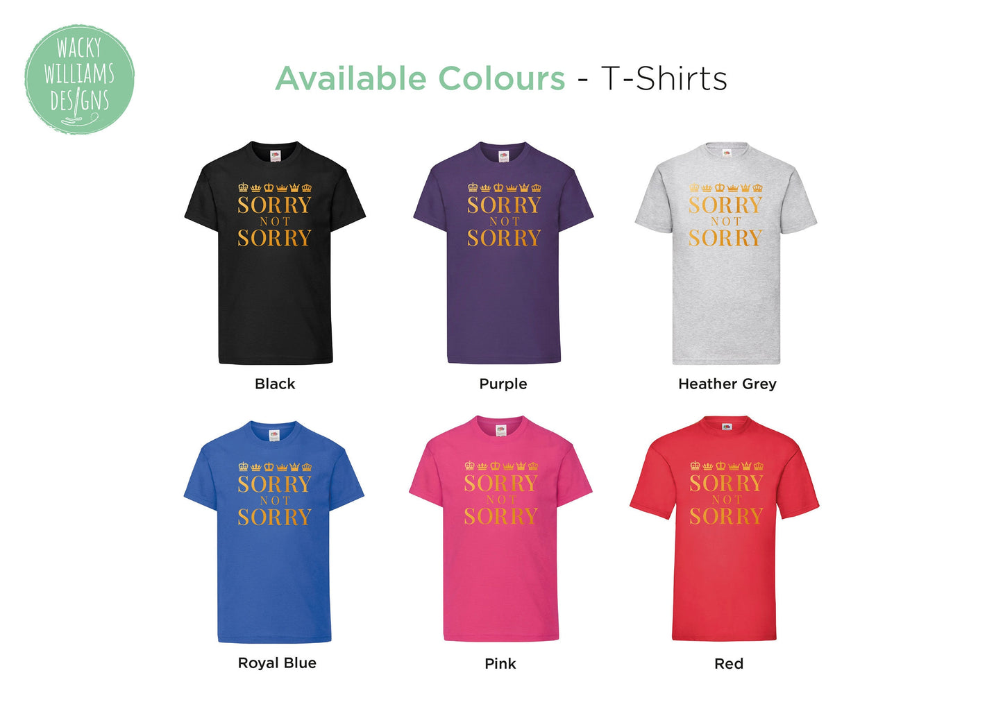 SIX Musical T-Shirt - Sorry not sorry - Gold