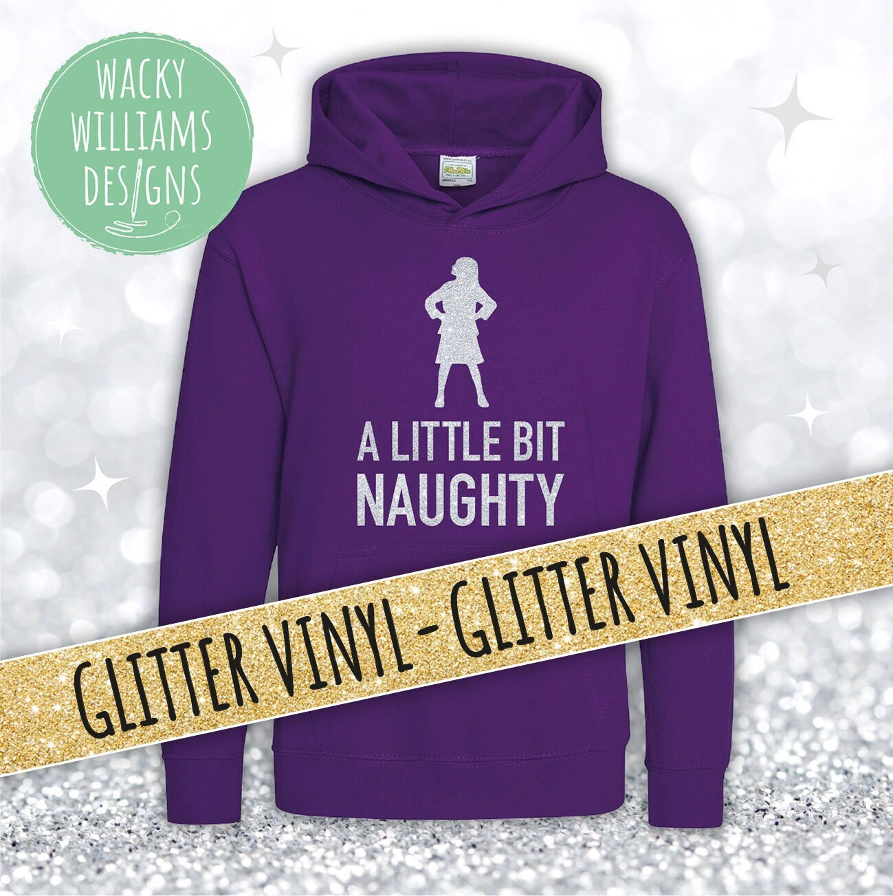 MATILDA HOODIE, Glitter Little bit naughty