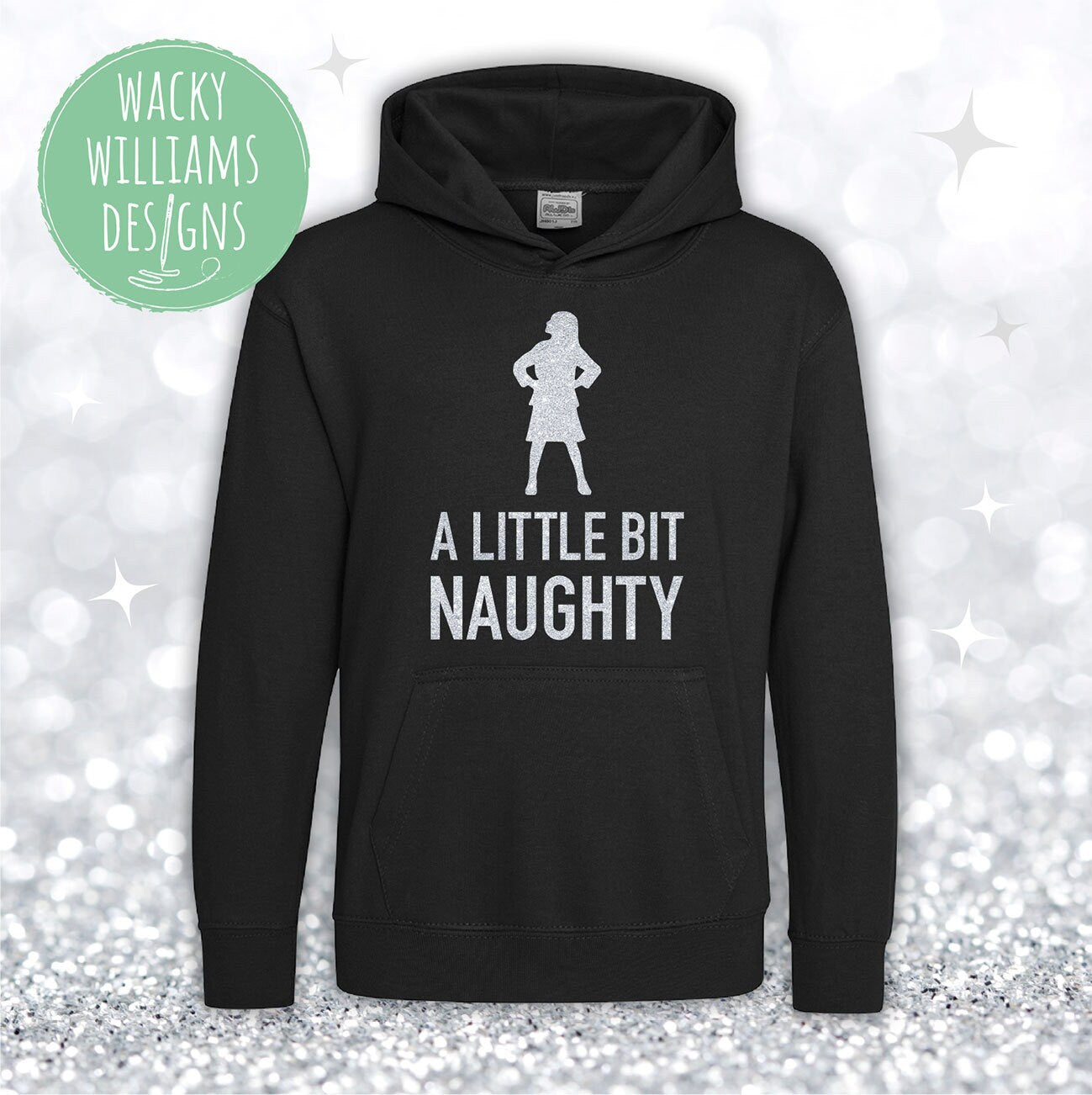MATILDA HOODIE, Glitter Little bit naughty