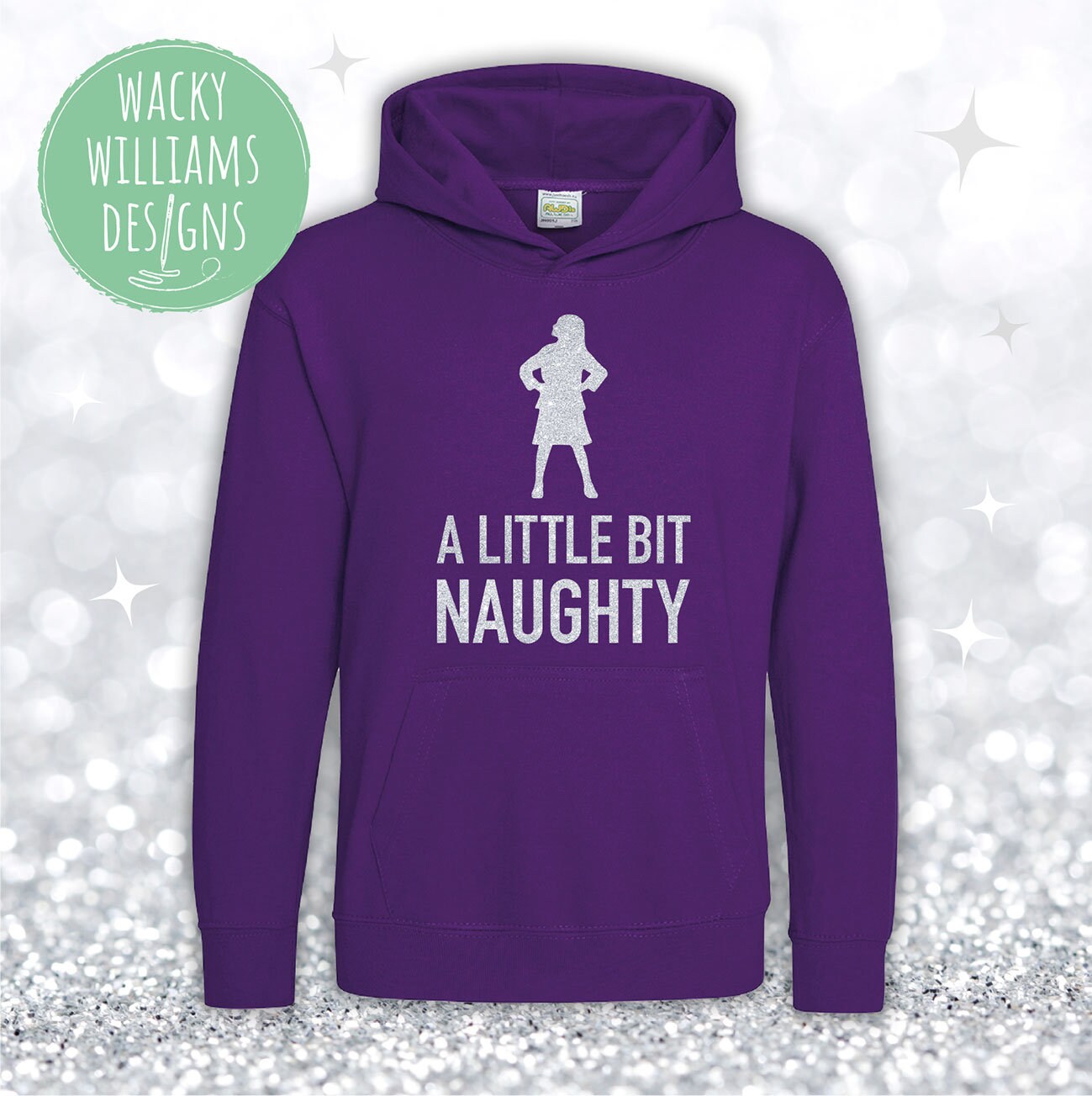 MATILDA HOODIE, Glitter Little bit naughty