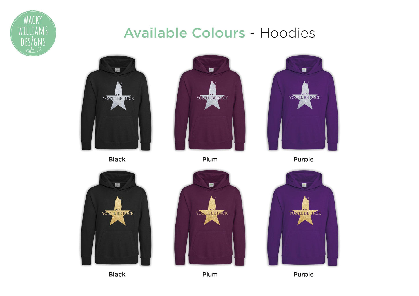 Hamilton Musical Hoodie - Glitter You'll be back - Musical Theatre