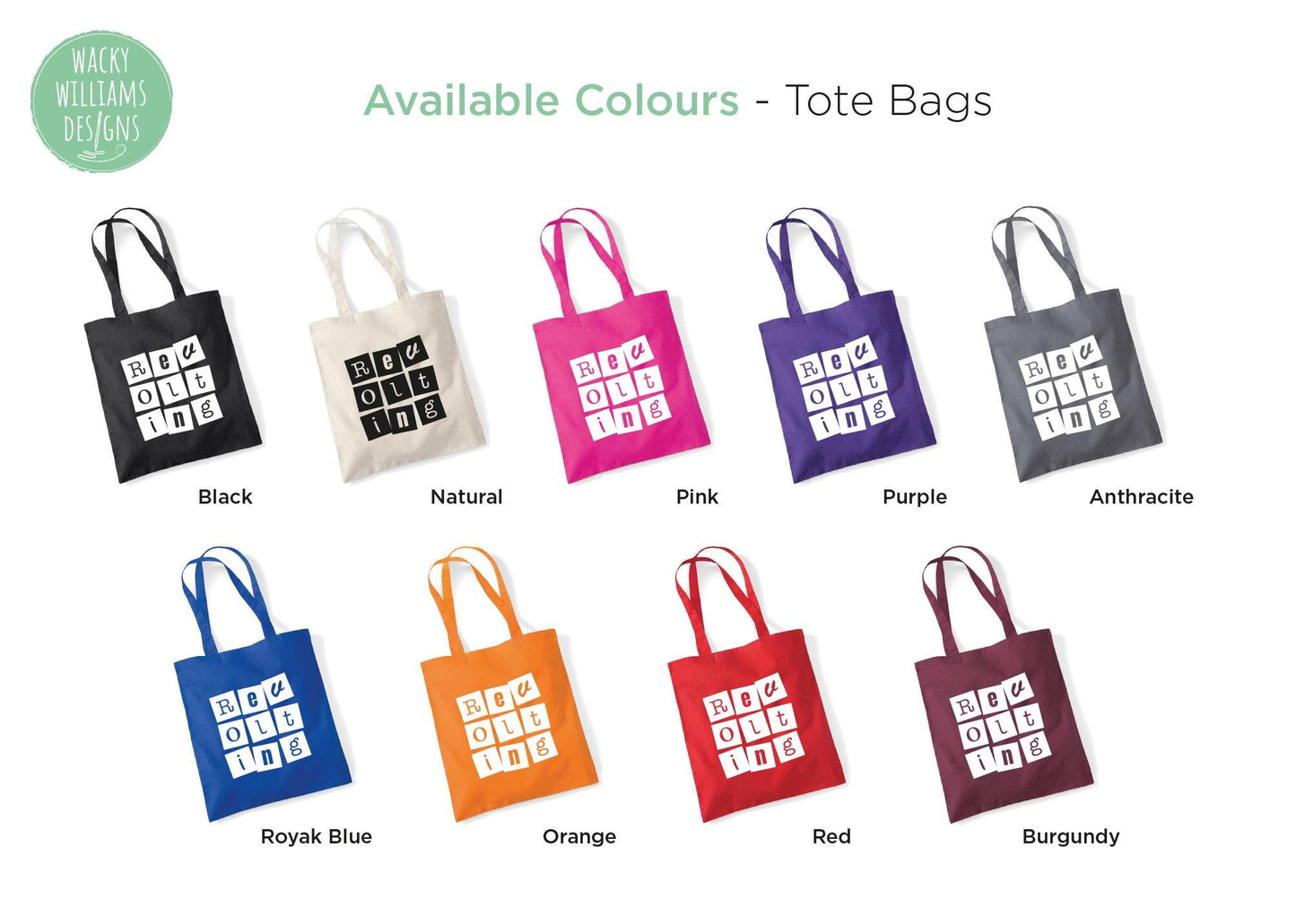 Matilda Tote Bag: Revolting Children Slogan, Cotton Shopping Bag