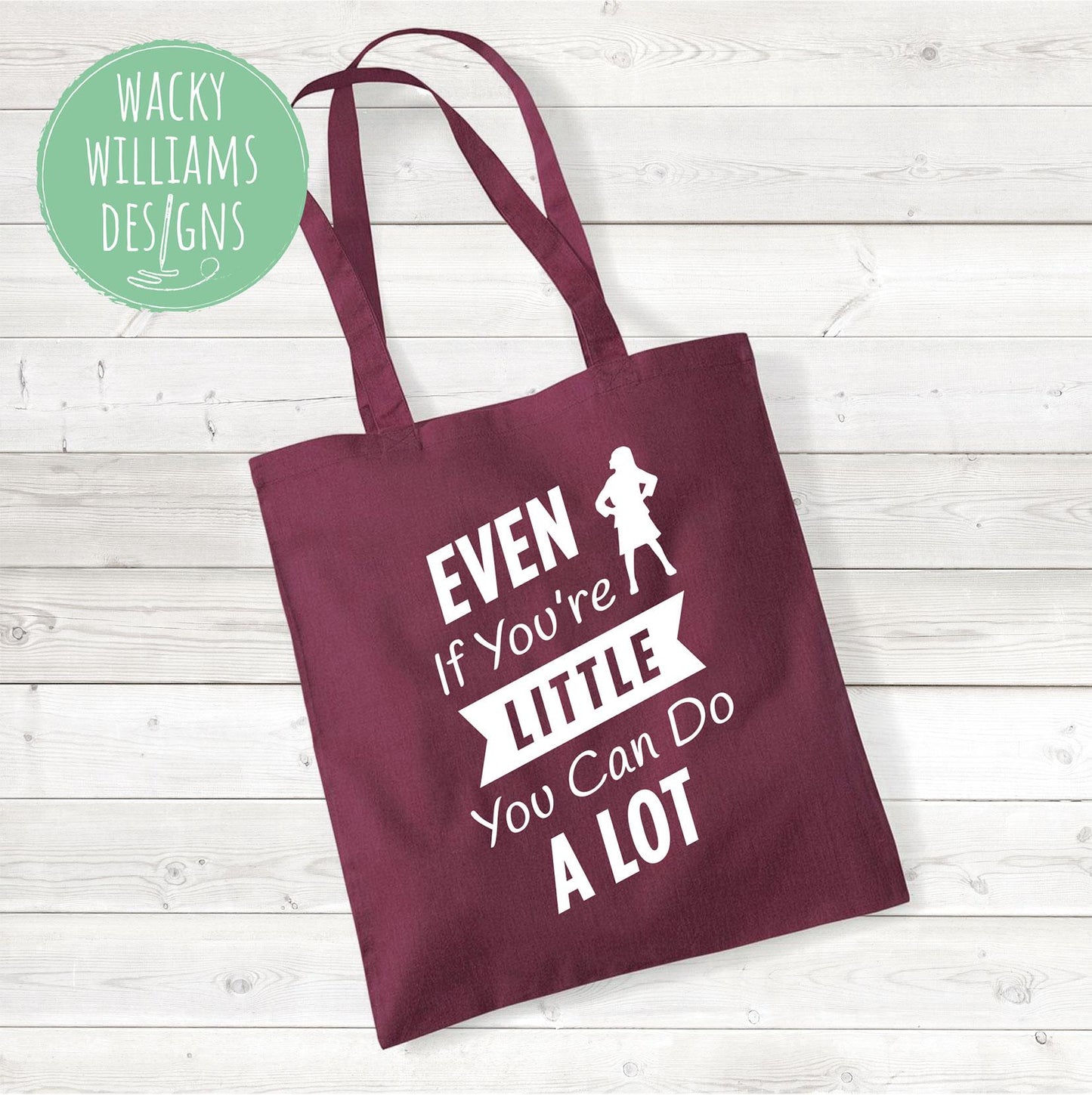 Matilda Tote Bag: "Even If You're Little" Slogan, Cotton Shopping Bag