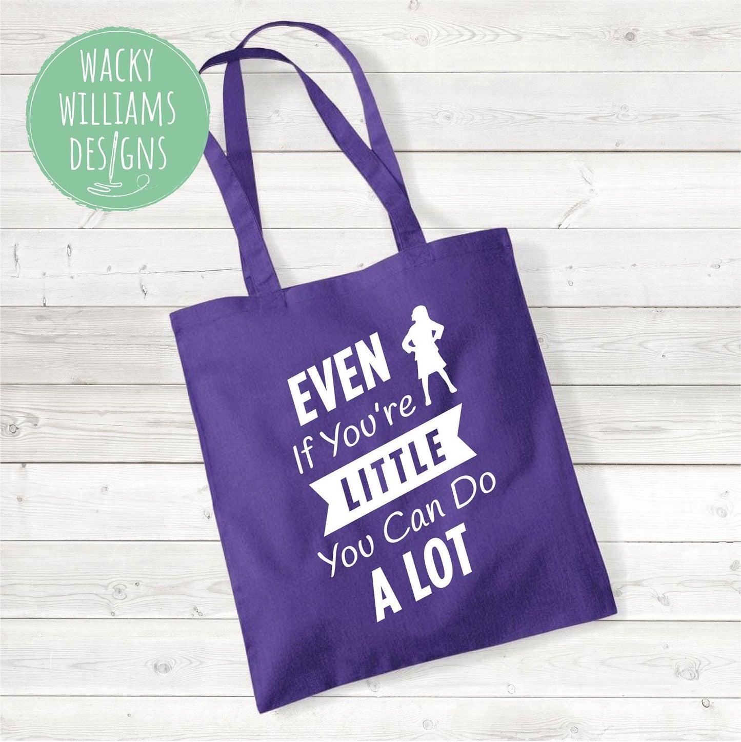 Matilda Tote Bag: "Even If You're Little" Slogan, Cotton Shopping Bag