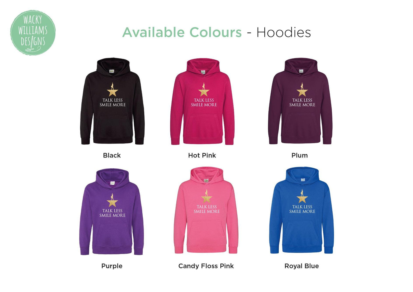 Hamilton Musical Hoodie - Glitter - Talk Less Smile More - Musical Theatre