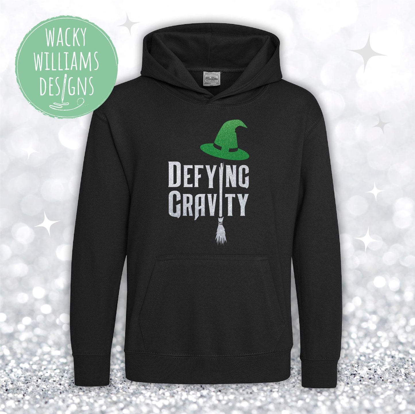Defying gravity - Wicked Glitter Hoodie, Wicked theatre musical hoodie