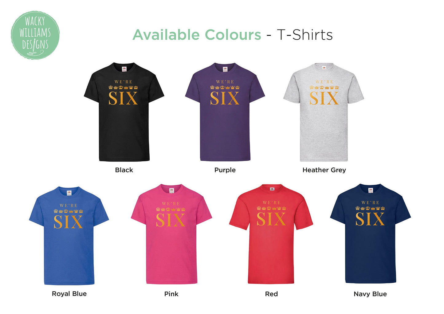 SIX Musical T-Shirt - We're SIX - Gold