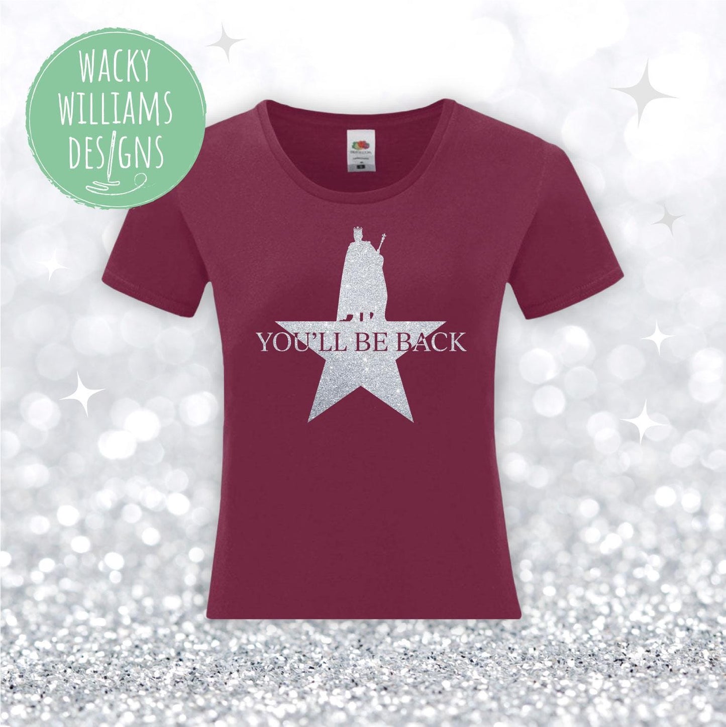 Hamilton Ladies fitted t-shirt - Glitter You'll be back - Hamilton musical t-shirt
