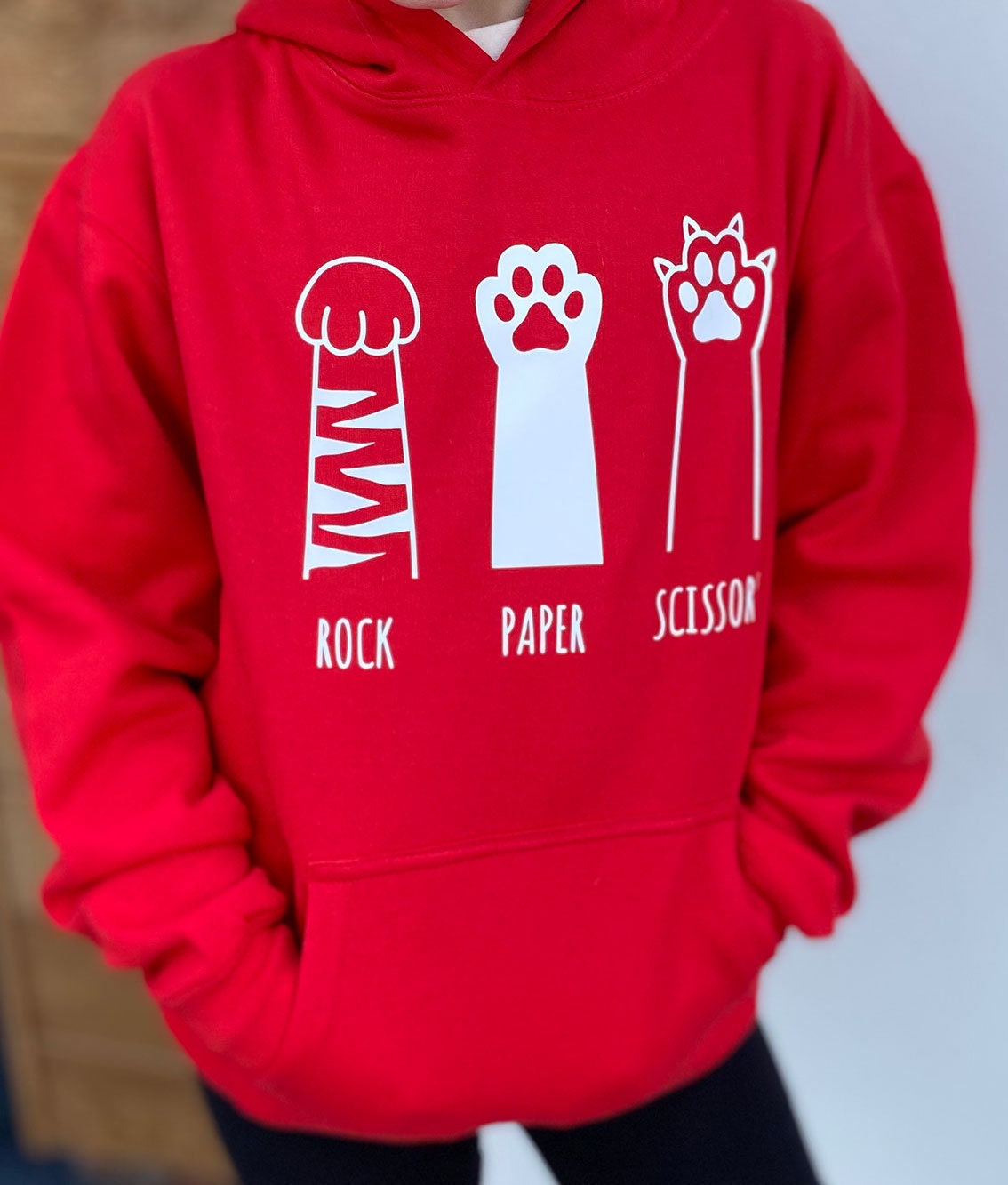Cat hoodie, Rock, Paper Scissors