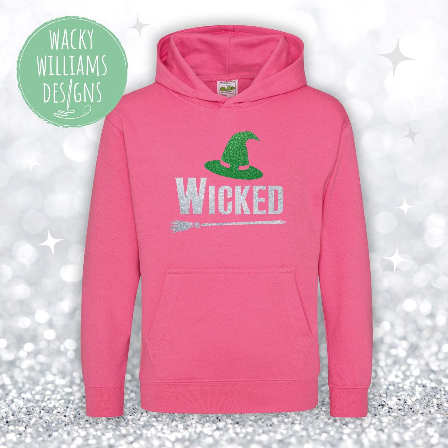 Wicked Glitter Hoodie, Wicked theatre musical hoodie