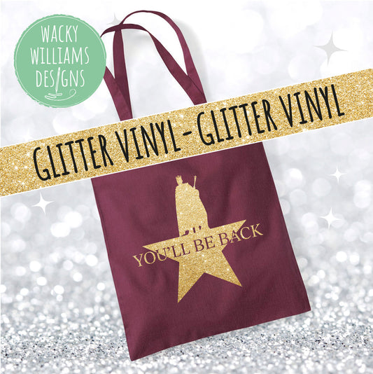 Hamilton Musical TOTE BAG, Glitter You'll be back, Musical Theatre Tote Bag
