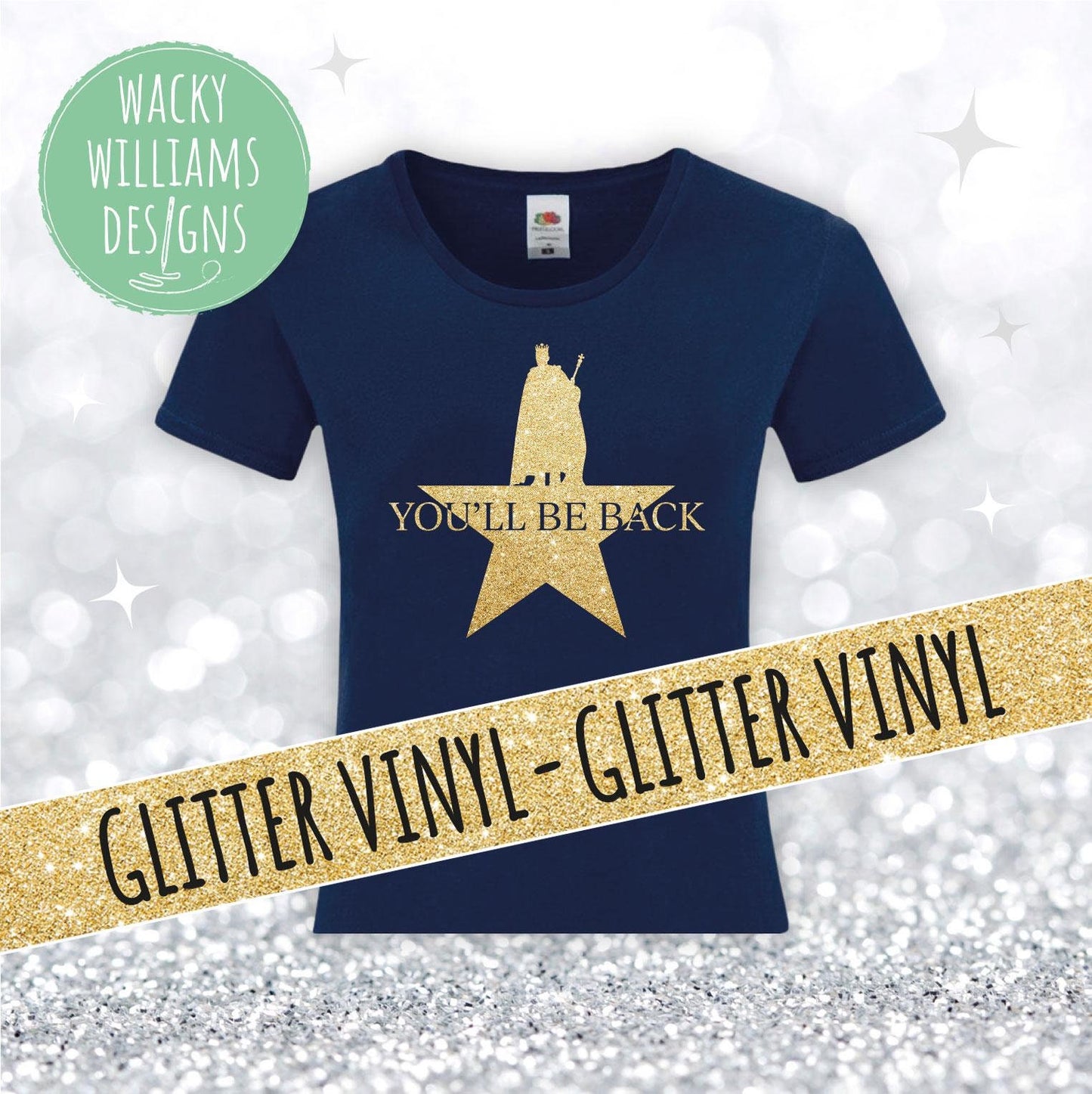 Hamilton Ladies fitted t-shirt - Glitter You'll be back - Hamilton musical t-shirt