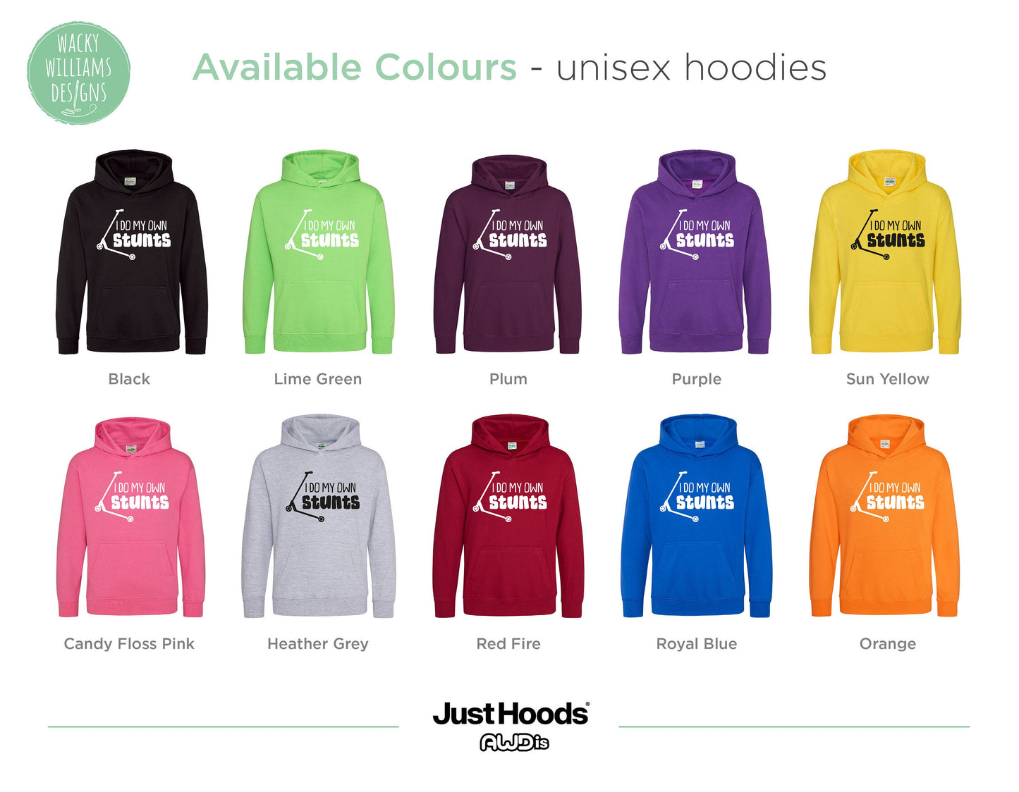 Scooter hoodie, 'I do my own stunts'