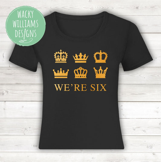 SIX Musical Ladies fitted T-Shirt gold - We're Six crowns