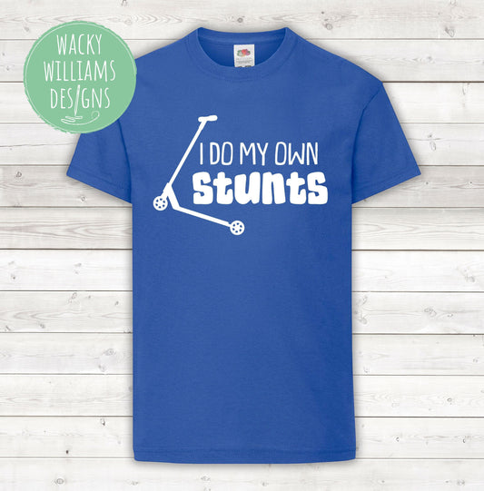 Scooter t-shirt, 'I do my own stunts'