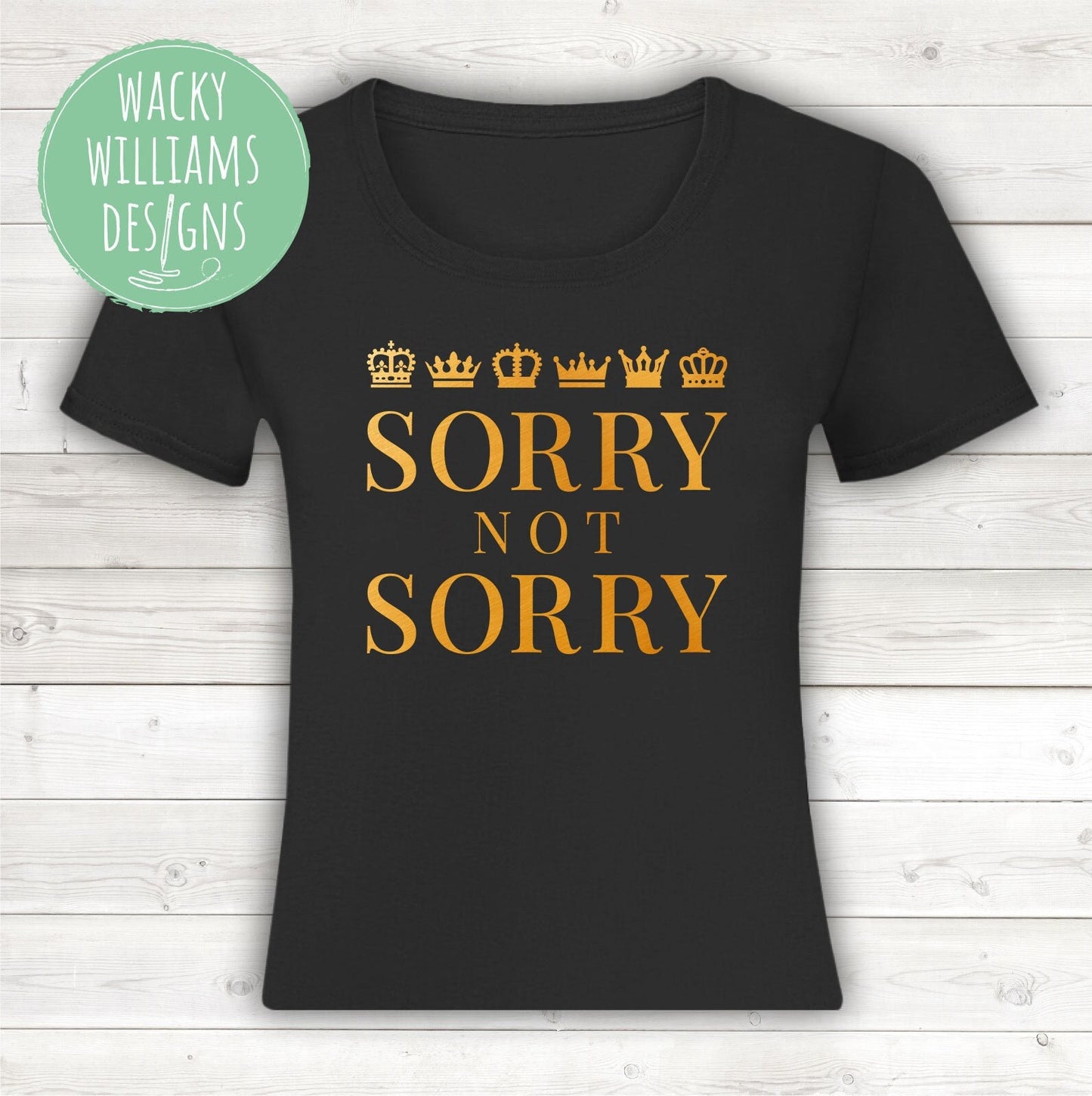 SIX Musical Ladies fitted T-Shirt gold - Sorry not sorry