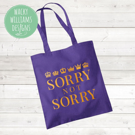 SIX Musical TOTE BAG, Sorry Not Sorry, Gold, Musical Theatre Tote Bag