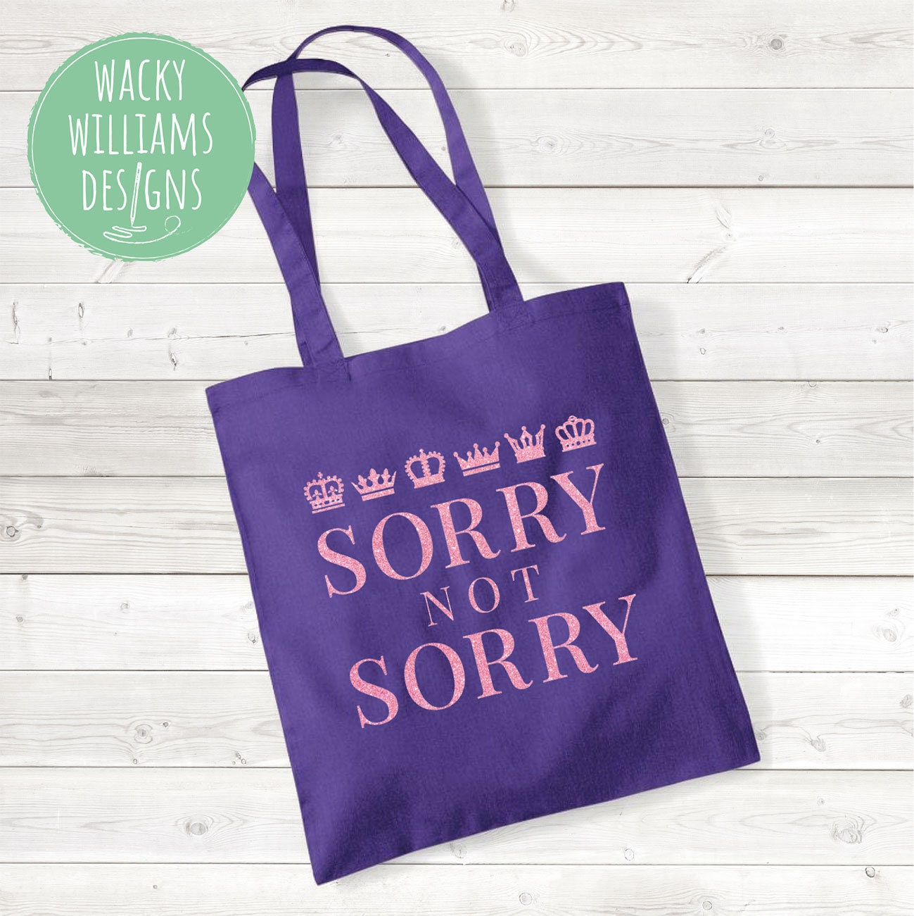 SIX Musical TOTE BAG, Glitter Sorry Not Sorry, Musical Theatre Tote Bag