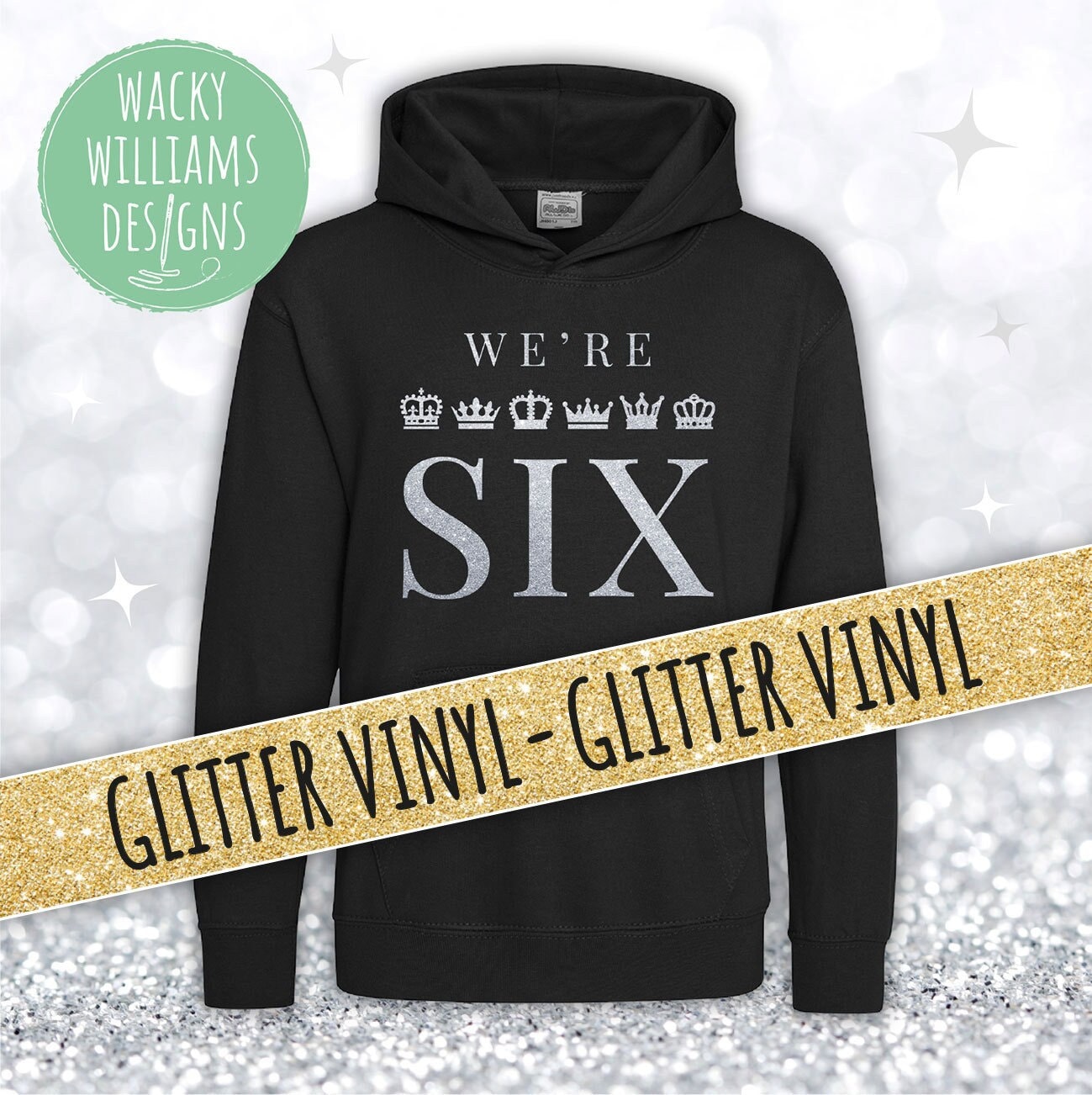 SIX Musical Hoodie - Glitter We're Six Musical Theatre