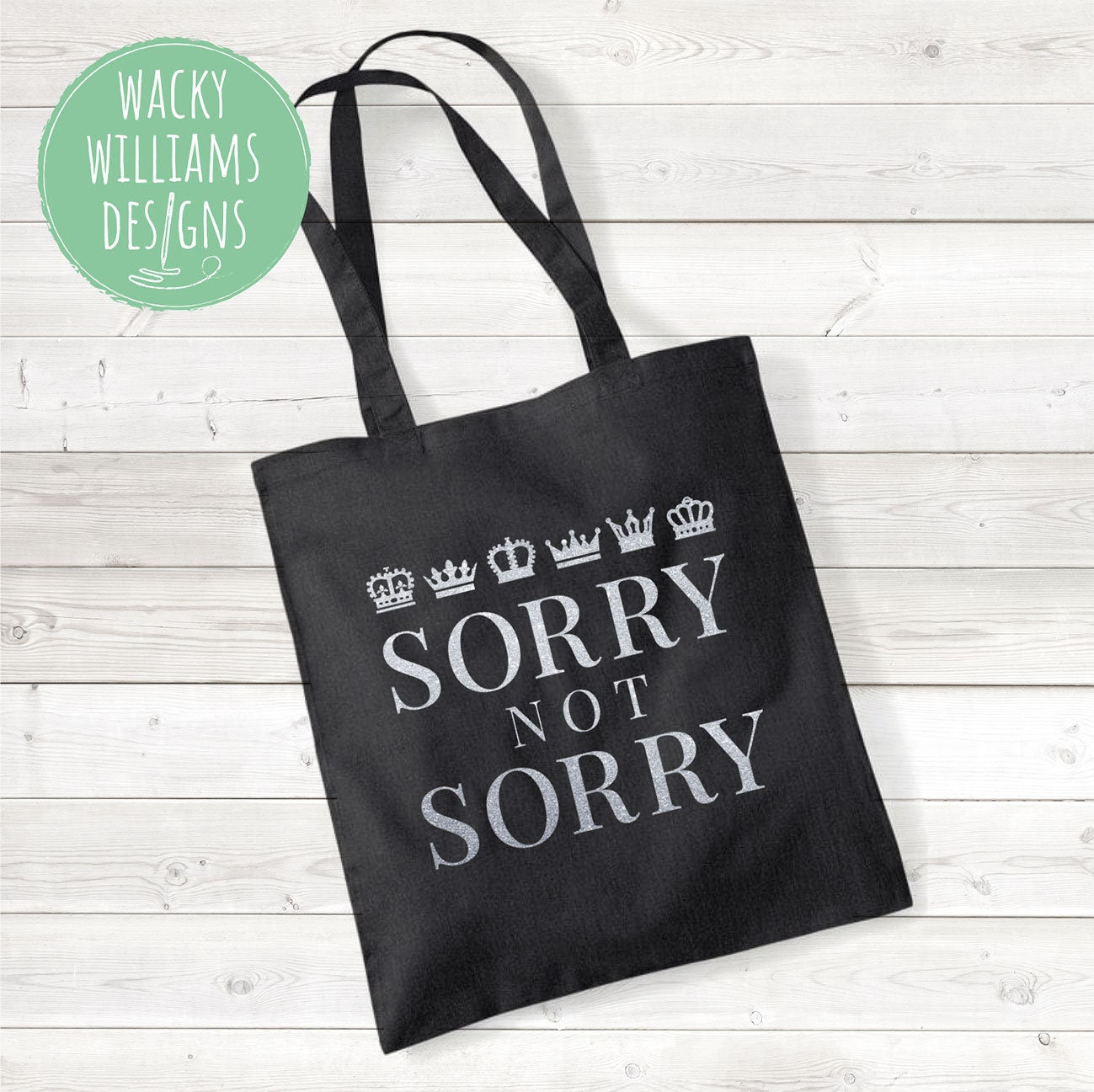 SIX Musical TOTE BAG, Glitter Sorry Not Sorry, Musical Theatre Tote Bag