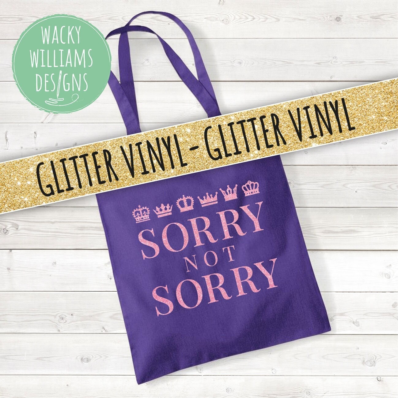 SIX Musical TOTE BAG, Glitter Sorry Not Sorry, Musical Theatre Tote Bag