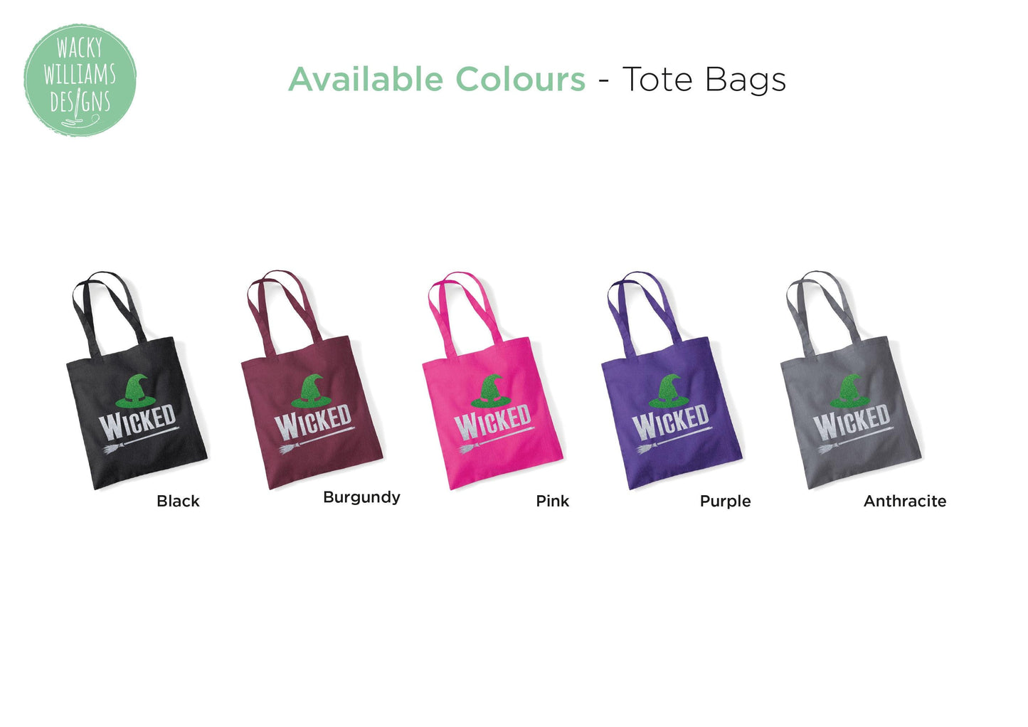 Wicked Glitter Tote bag, Wicked theatre musical tote bag