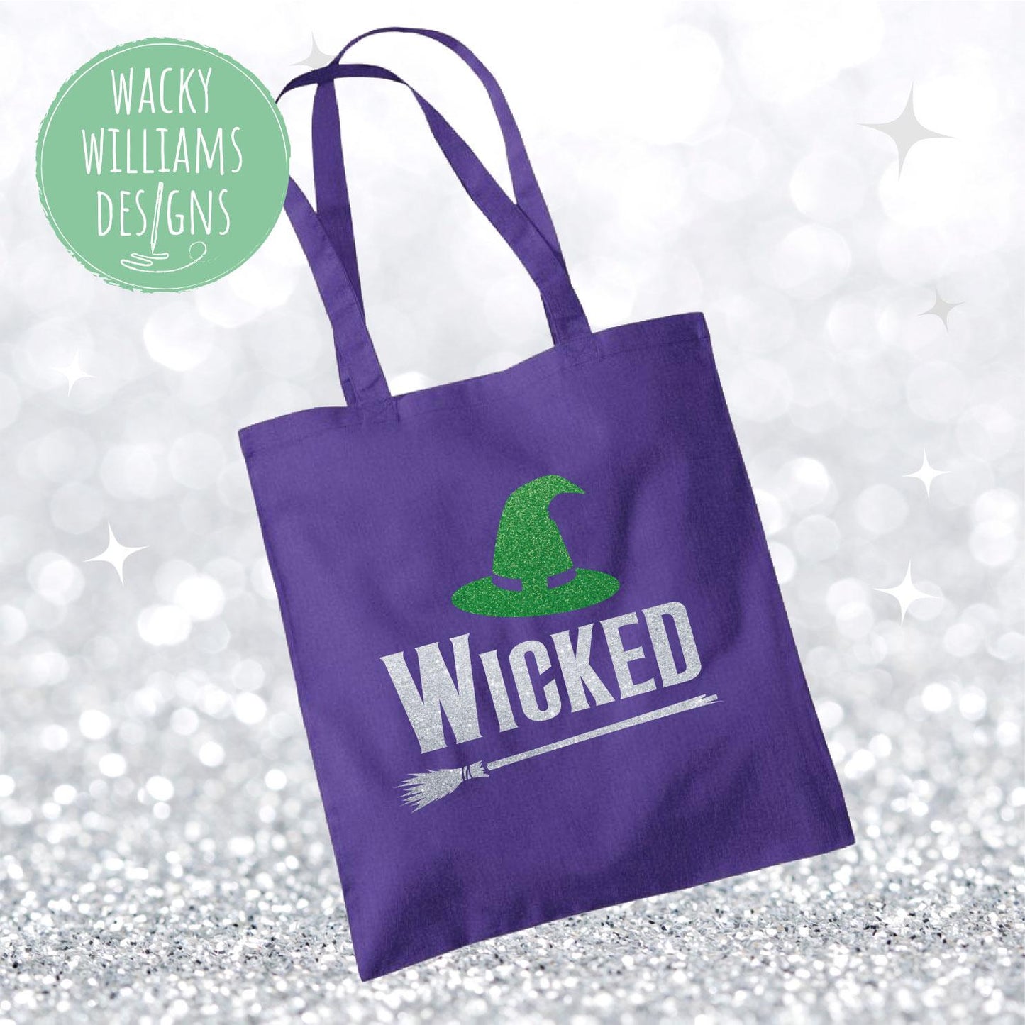 Wicked Glitter Tote bag, Wicked theatre musical tote bag